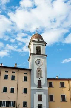 Town Clock in a blu sky Stock Photos