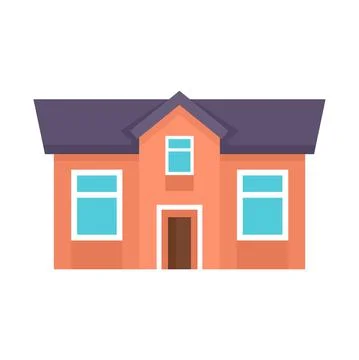 Town cottage icon flat isolated vector Illustrazione stock