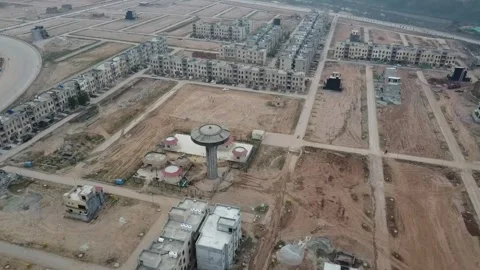 Town Development Drone Footage Stock Footage 247706172