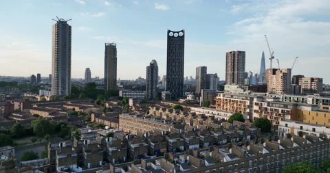 Town development in Elephant and Castle urban borough Video stock 201966744