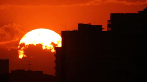 Town district in sunset Stock Footage 111769791