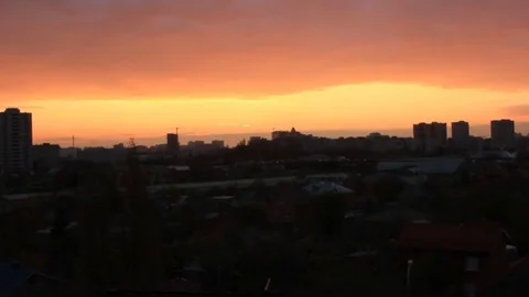 Town in dusk Stock Footage 72985888