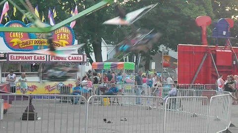 Town fair ride Stock Footage 24909262