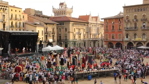 Town Festivity At Old Town Square Stock Footage 127920138