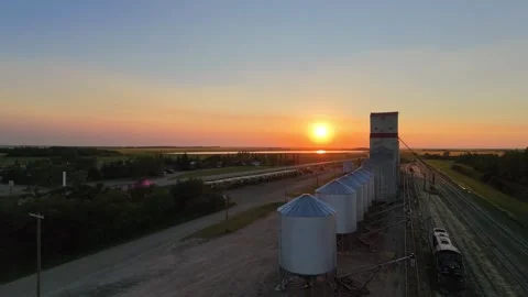 Town grain elev Stock Footage 340670715
