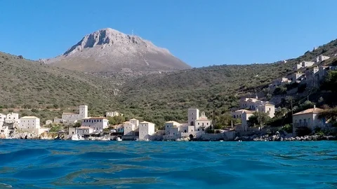 Town greece water Video stock 103812925