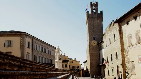 Town hall of arezzo Stock Footage 72826469