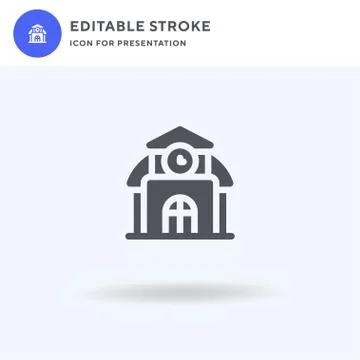 Town Hall icon vector, filled flat sign, solid pictogram isolated on white, logo Stock Illustration