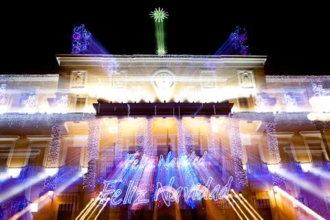 Town hall lights Stock Photos