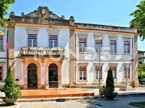 Town-hall of miranda do corvo Stock Photos