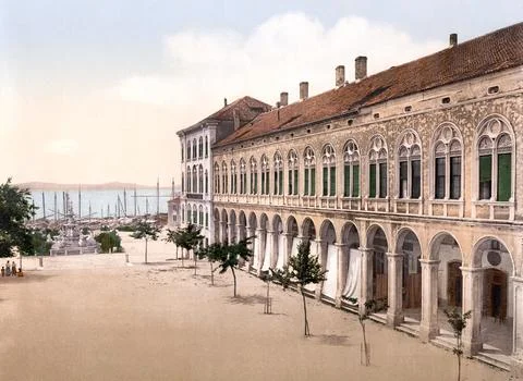 The town hall of Spalato now Split Dalmatia Austro Hungary Austro Hungarian Stock Photos