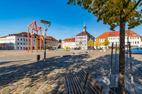 Town Hall on square in Bischofswerda Stock Photos