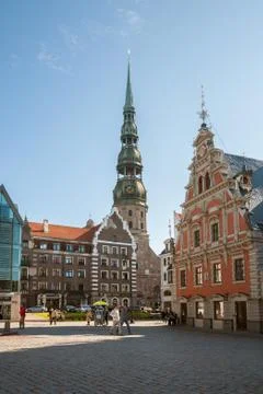 Town Hall Square in Riga Stock Photos