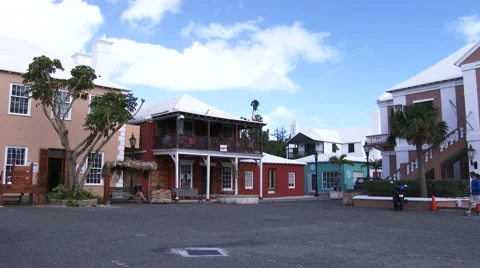 Town hall square of Saint George, Bermuda Stock Footage 67572730