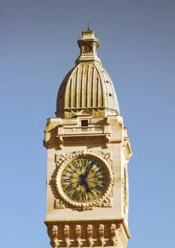 Town hall tower with clock Stock-Fotos