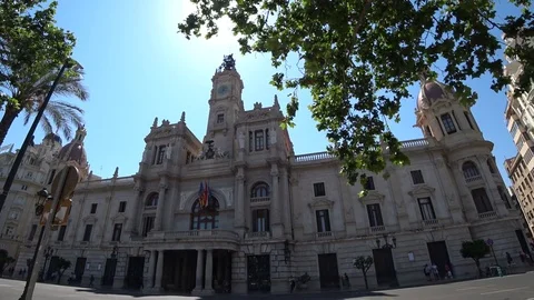 Town hall of Valencia Stock Footage 79703923