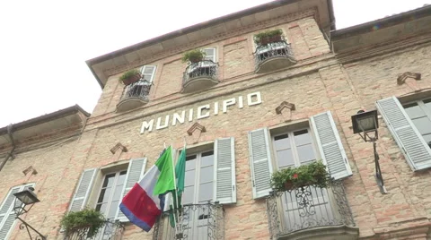 The town hall of Varzi Stock Footage 60754652