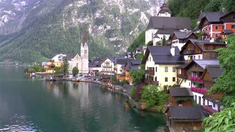 Town of Hallstatt, Austria. Vídeos de archivo 144135669