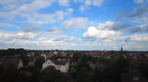 A Town "Hamm" in Germany at the top with clouds Stock Footage 43260842