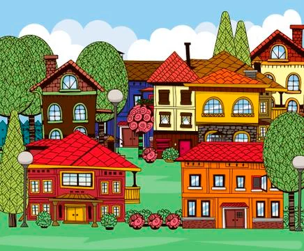 Town Stock Illustration