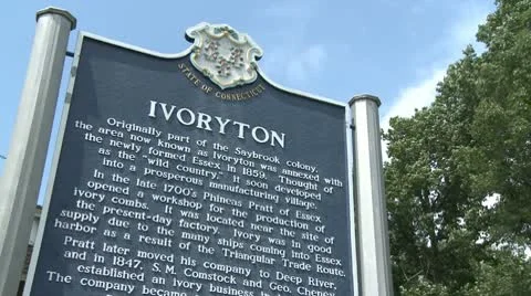 Town of Ivoryton sign Stock-Footage 10686182