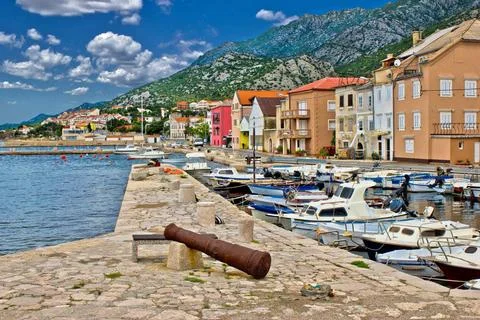 Town of Karlobag under Velebit mountain Town of Karlobag under Velebit mou... Stock Photos