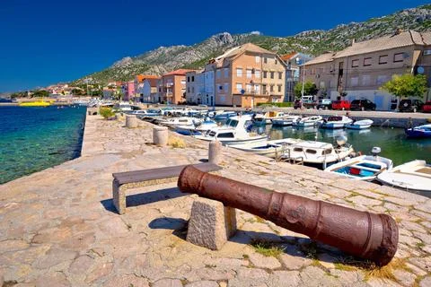 Town of Karlobag in Velebit channel panoramic view Town of Karlobag in Vel... Stock Photos