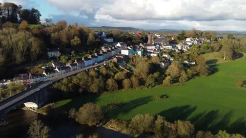 The town of Llandeilo in Carmarthenshire Stock Footage 164562053