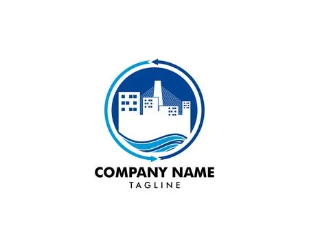 Town Logo Template Design Vector Stockillustratie