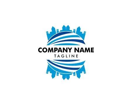 Town Logo Template Design Vector Stock-Illustration