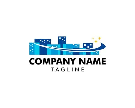 Town Logo Template Design Vector Stock Illustration