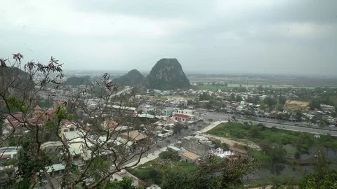 Town at Marble Mountains Stock Footage 73935926