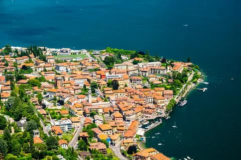 The town of Menaggio, from above. Stock Photos
