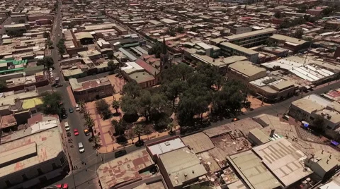 Town in the middle of the dry desert Stock Footage 63298947