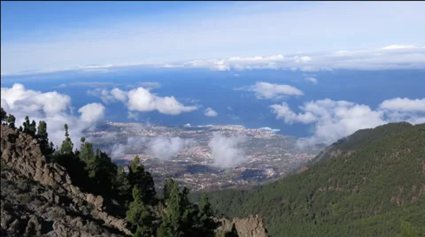 Town from the mountains time lapse Stock Footage 33894952