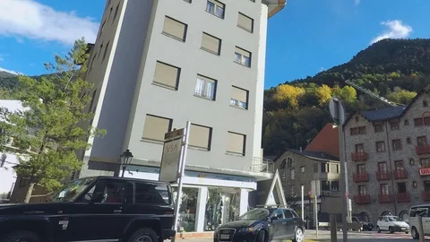 Town Near The Mountain Foot Stock Footage 86200529