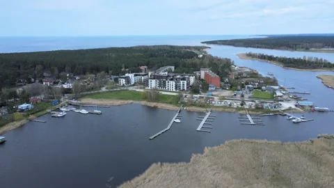 A town next to a sea Stock Footage 155722064