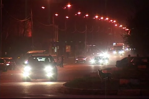 TOWN AT NIGHT Stock Footage 1073678