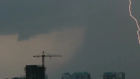 Town in night storm Video stock 86421677