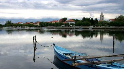 The town Nin in Croatia Stock Footage 48990202