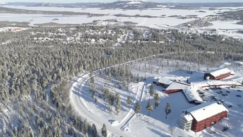 A town in the north with snow Video stock 77841534