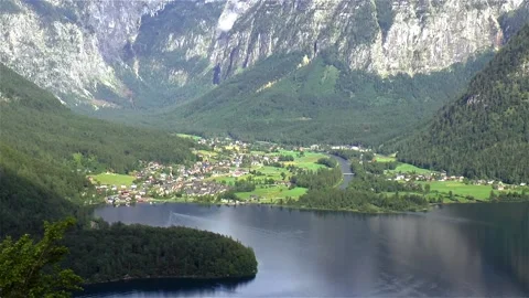 Town of Obertraun, Austria. 스톡 동영상 144162974