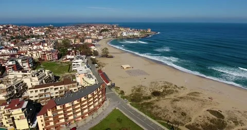 Town Over The Sea 3 Stock Footage 168383206