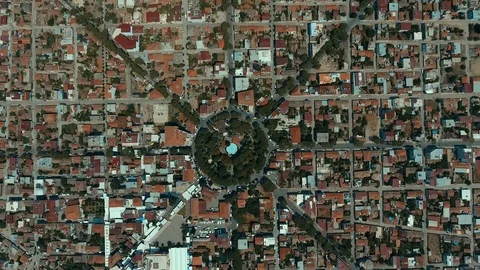 Town planning regular settlement drone shot Stock Footage 112397284