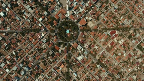 Town planning regular settlement drone shot Stock Footage 112397317