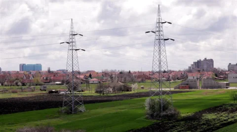 Town Power Supply Stock Footage 30613889