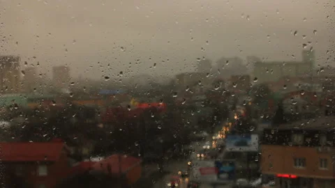 Town in rainy day Stock Footage 99824627