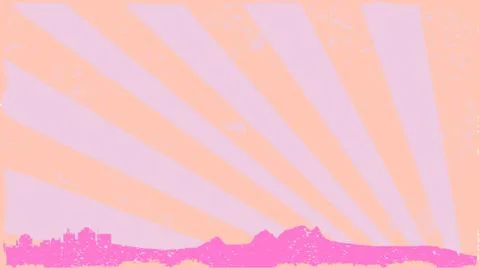 Town Rays Silhouette Grunge Stock Illustration