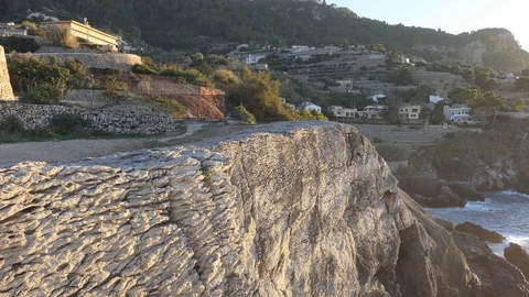 Town on a rocky coast. Spain. Stock Footage 84889592