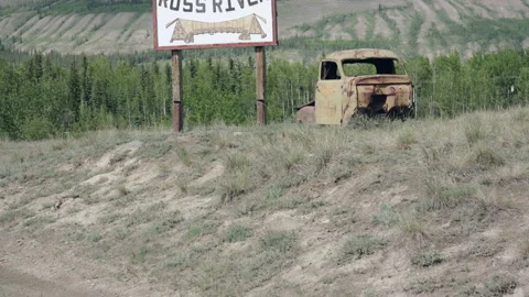 Town of Ross River sign Stock Footage 132944595